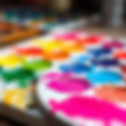Vibrant Acrylic Paints on Palette
