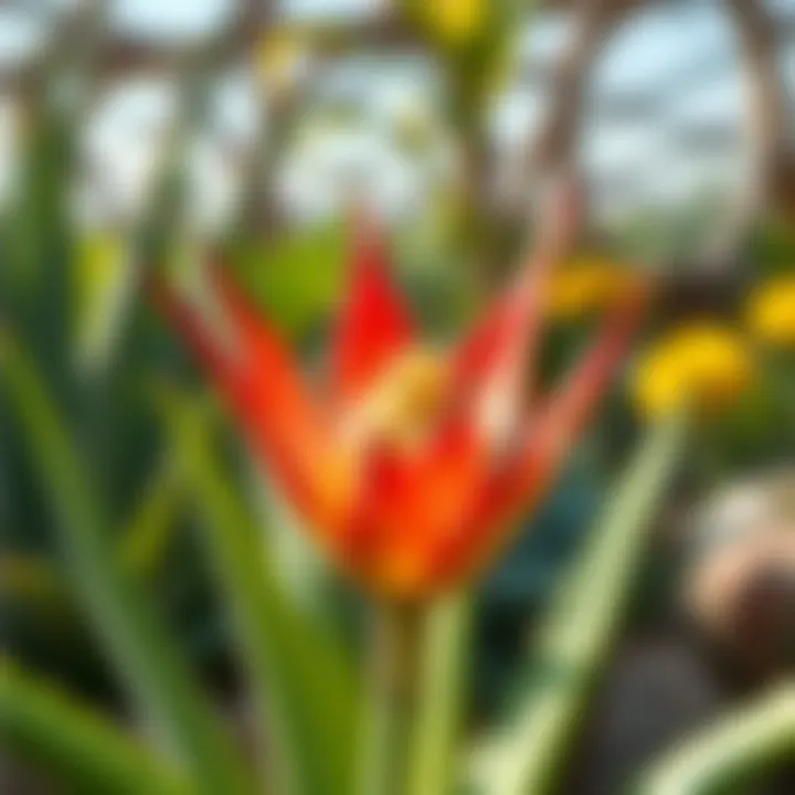 Aloe vera flower in a natural garden setting