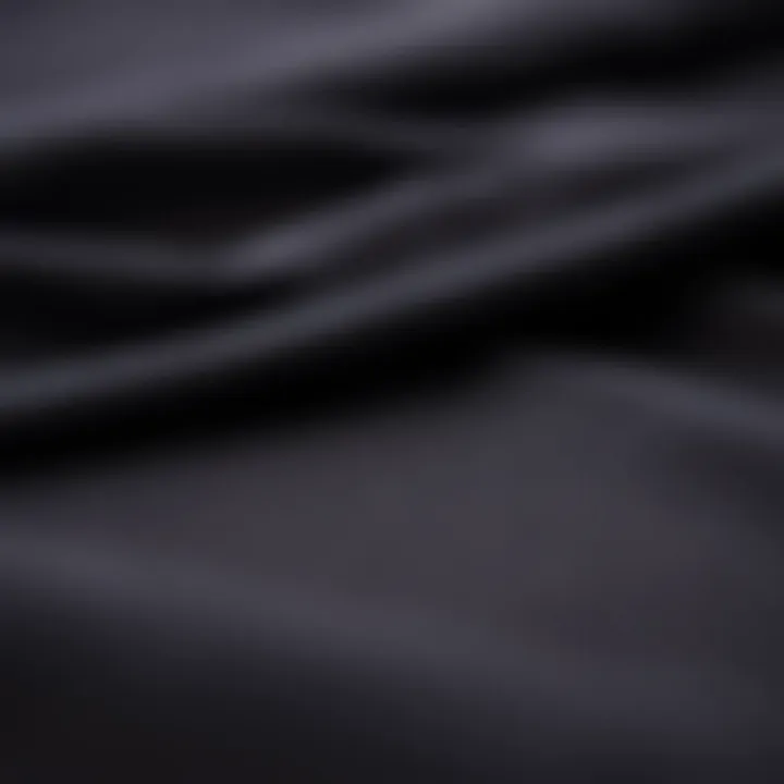 A close-up view of various shades of anthracite color on fabric swatches