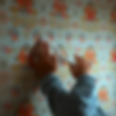 Applying adhesive to the wall