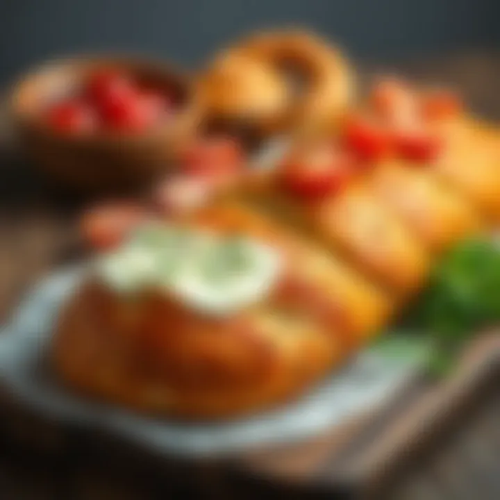 Artisan bread paired with gourmet toppings