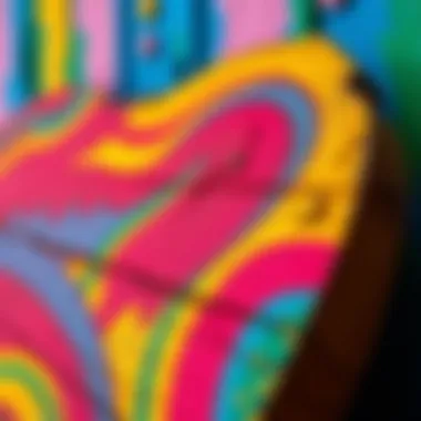 Vibrantly Colored Wooden Art Artistic wooden surface painted with vibrant colors