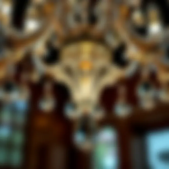 Close-up of chandelier glass fixture