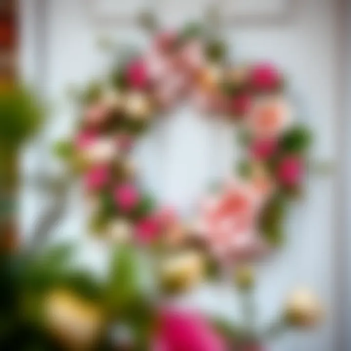 Elegant door wreath for a newborn's room