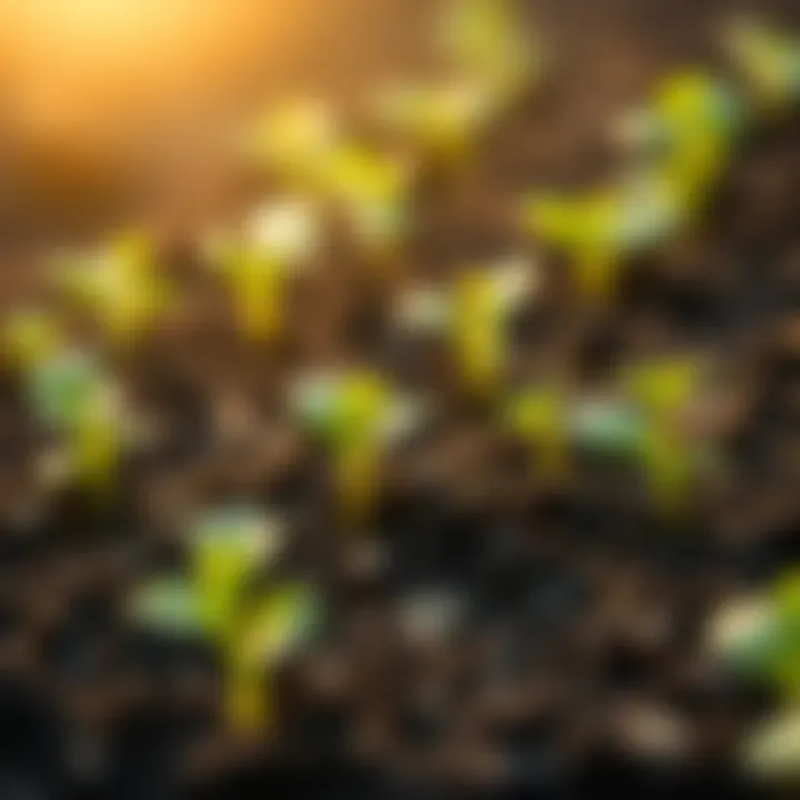 Close-up of healthy soil with vegetable seeds ready for planting