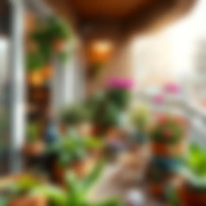 A cozy balcony winter garden filled with diverse plants