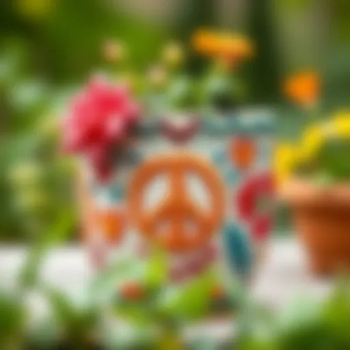Beautifully crafted peace flower pot showcasing intricate designs