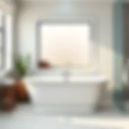 Elegant freestanding bathtub in a modern bathroom setting