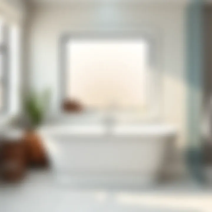 Elegant freestanding bathtub in a modern bathroom setting