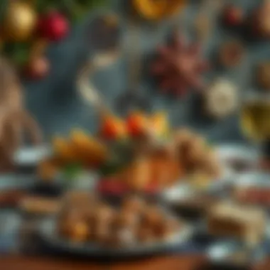 An intricate display of cultural delicacies representing diverse culinary traditions.