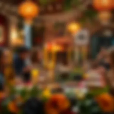 An inviting atmosphere created by the gathering of loved ones around the table.