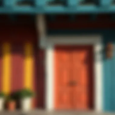 Aesthetic Appeal of Painted Wooden Surfaces Beautifully painted wooden facade