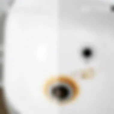 Before and after of a cleared drain