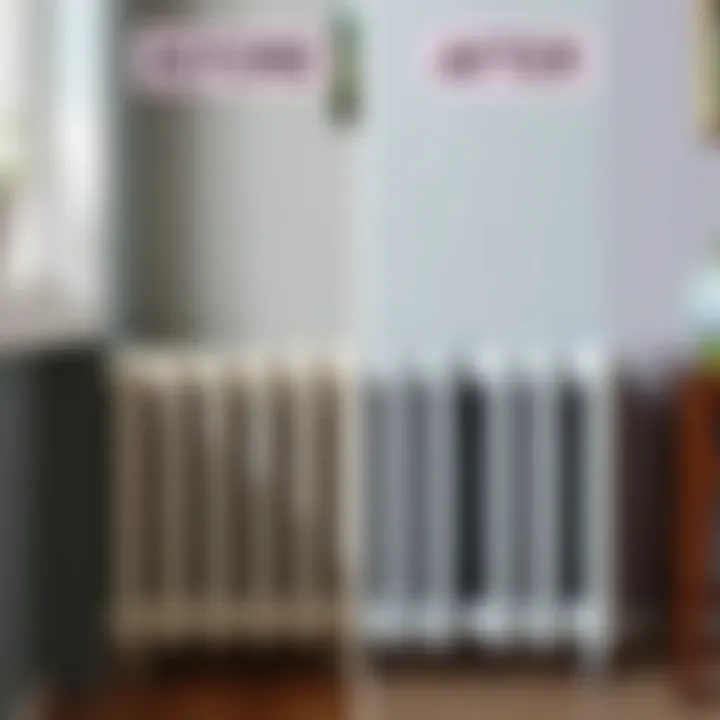 Transformation of a Radiator's Cleanliness Before and after comparison of a radiator's appearance