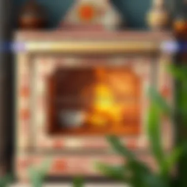 A beautifully painted oven with intricate designs.