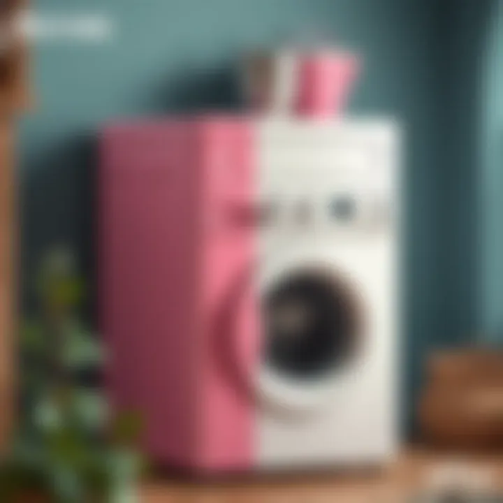 Before and after of a painted washing machine.