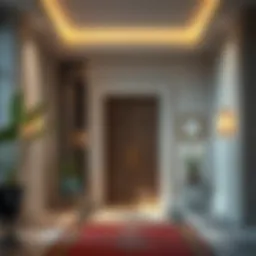 Elegant entrance with modern design elements