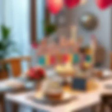 Unique Table Arrangement for Celebrations Creative table setting with personalized birthday elements