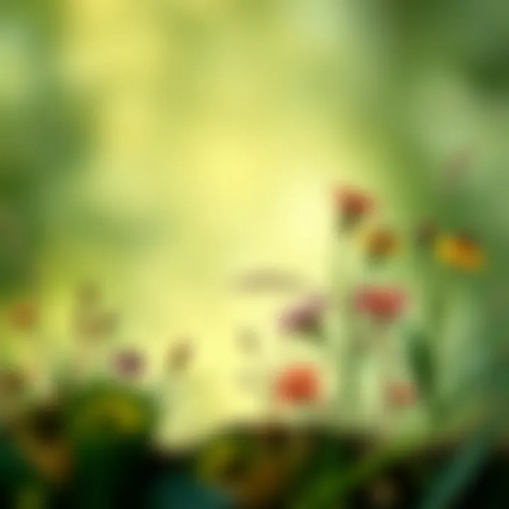 Illustration of the ecological roles of various plants within an ecosystem