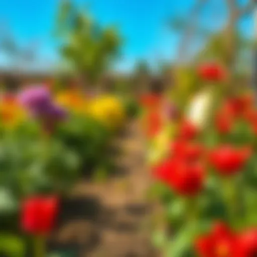 Vibrant vegetable garden in spring