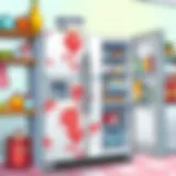 Illustration showing different types of refrigerator stains