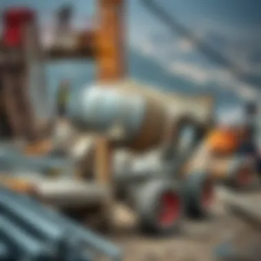 C20 concrete mixing in construction site