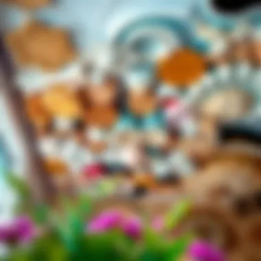 Variety of materials used in ceiling design