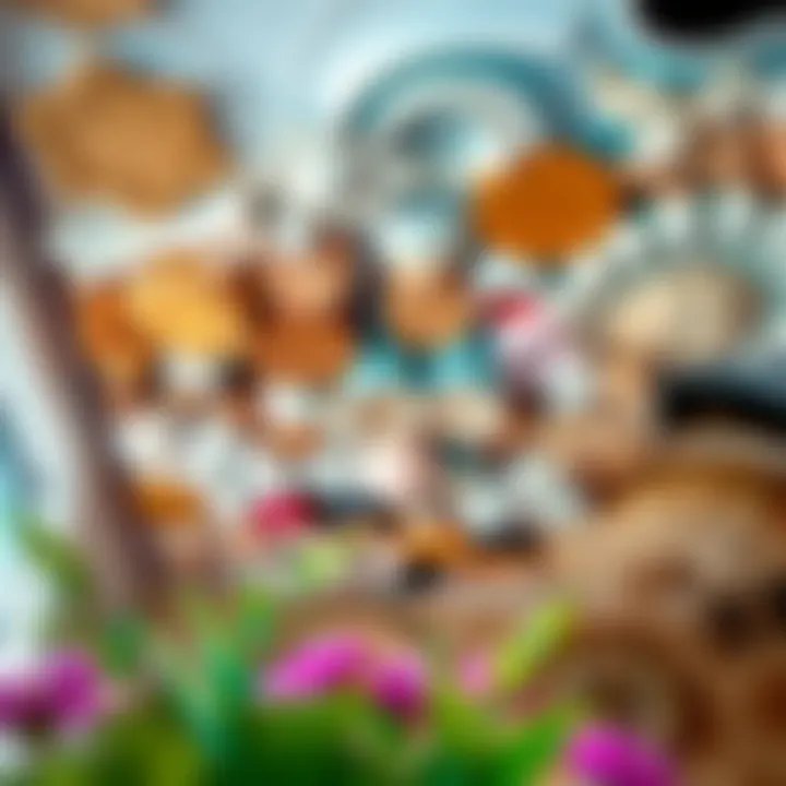 Variety of materials used in ceiling design