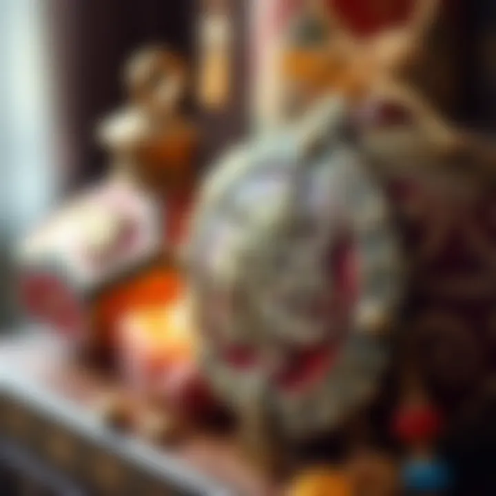 Intricate Details of a Traditional Gift A close-up of intricate details on a traditional gift item