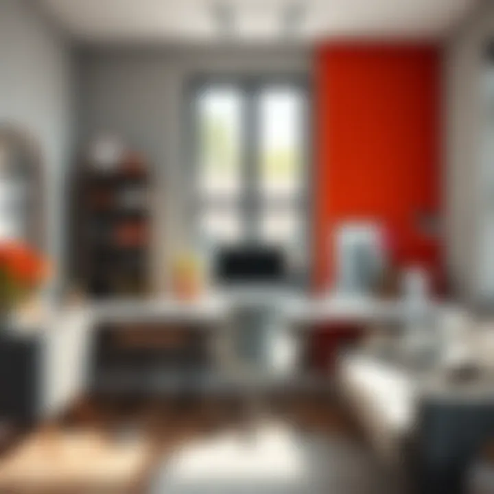 Modern Workspace with Cinnamon and Gray Design Modern workspace infused with cinnamon and gray design elements