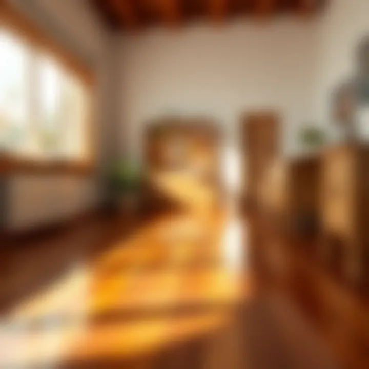 A pristine hardwood floor reflecting sunlight