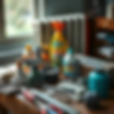 Essential Tools for Radiator Maintenance Tools and materials for radiator cleaning organized on a table