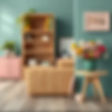 Color palette with wood finishes