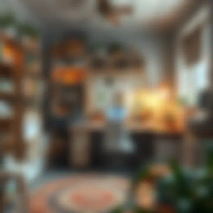 Inspiring Crafting Workspace A cozy workspace filled with crafting materials and inspiration