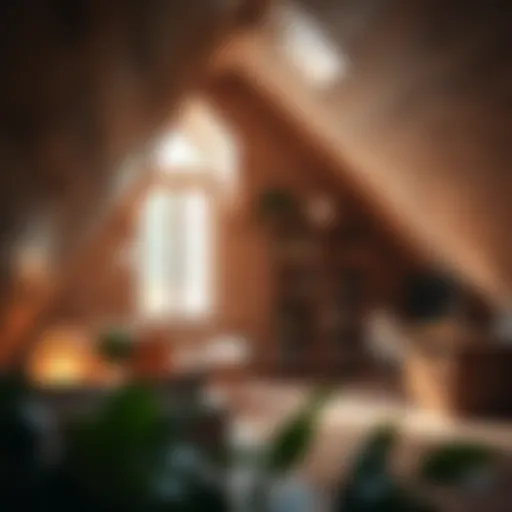 A modern attic space transformed into a cozy reading nook with natural light.