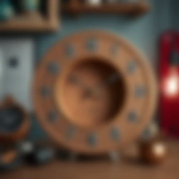 Inspiration board with design ideas for clock making