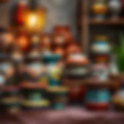 Vibrant pottery showcasing artistic creativity