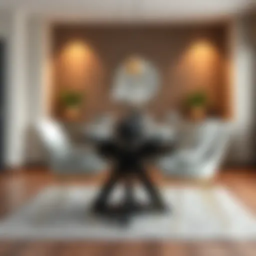 Elegant dining table for four in a modern setting