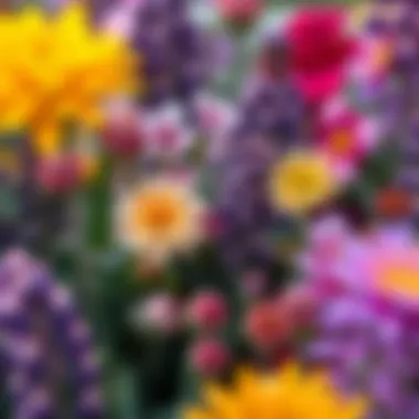 Close-up of diverse seasonal plants