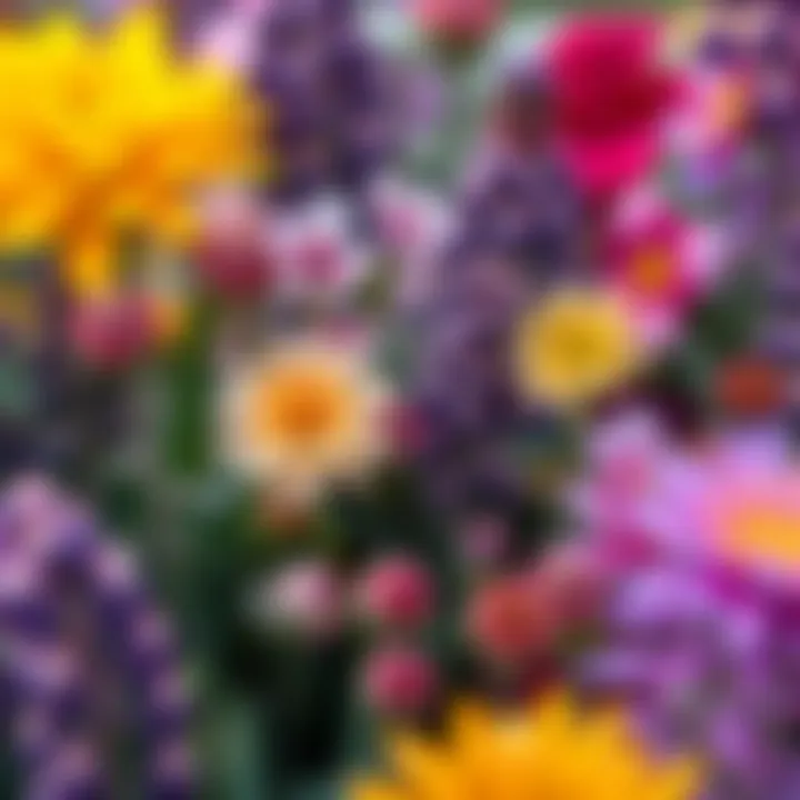 Close-up of diverse seasonal plants