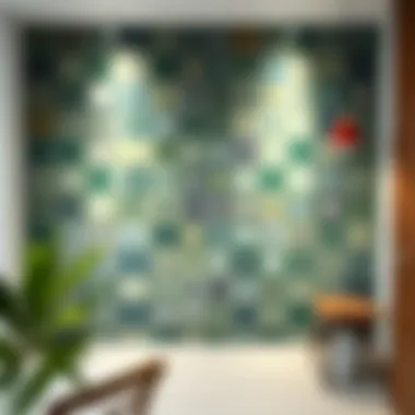 Illustration of different tile patterns for interior decor