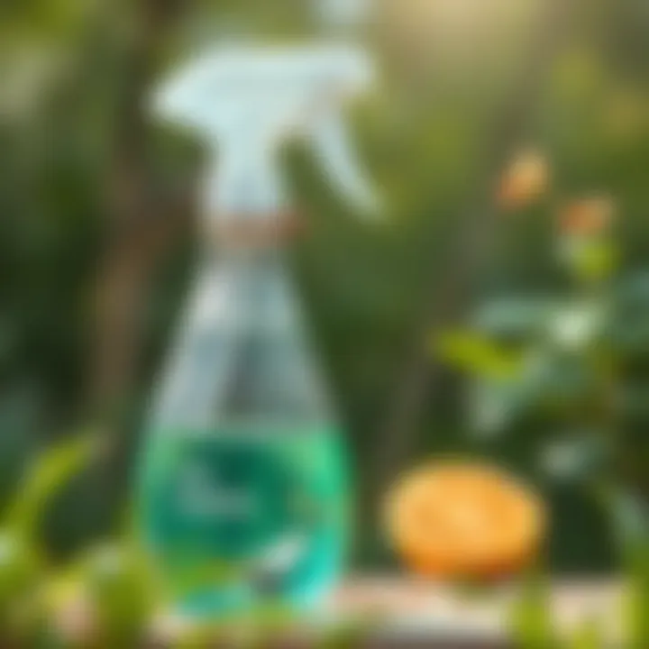 An eco-friendly spray bottle filled with natural ant solution