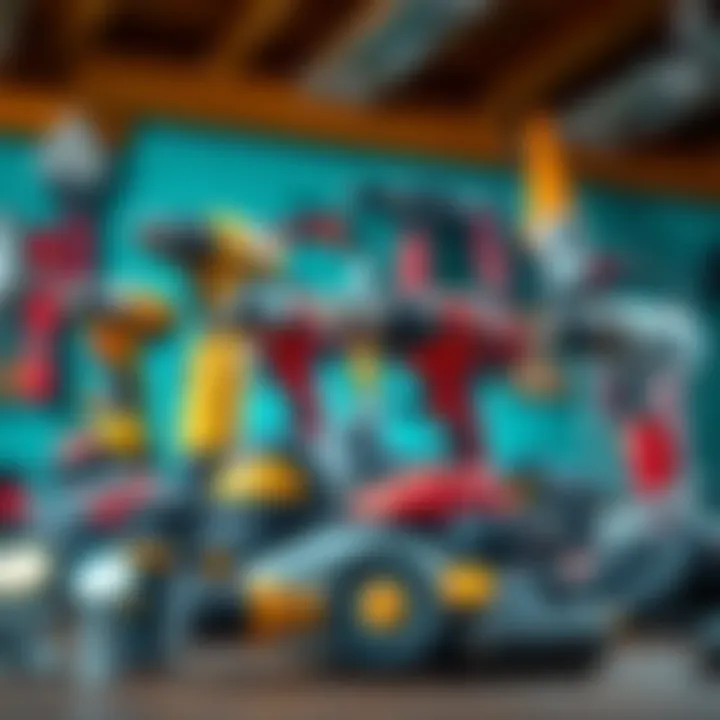 An assortment of power tools used in various home improvement tasks