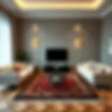 Elegant living room showcasing the perfect rug dimensions