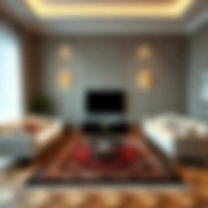 Elegant living room showcasing the perfect rug dimensions