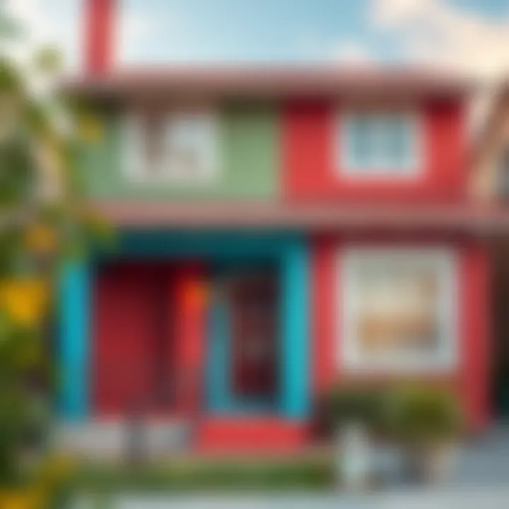 Exterior of a house showcasing bold color choices