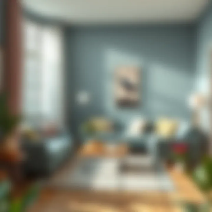 Tranquil living room painted in soothing colors