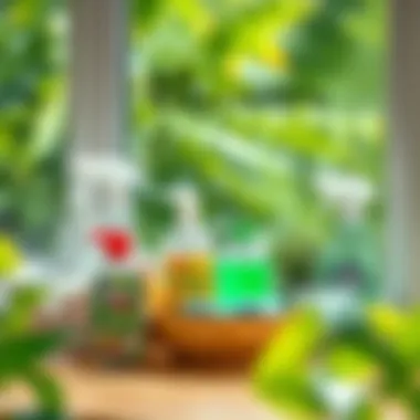 Eco-Friendly Cleaning Solutions Natural cleaning supplies arranged for window cleaning