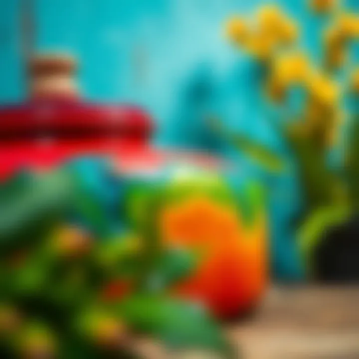 A finished project showcasing enamel paint effects