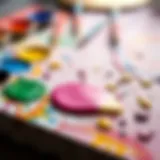 Close-up of vibrant enamel paint on a palette